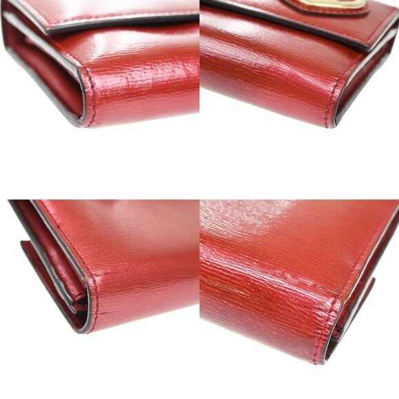 GUCCI GG Lovely Heart Long Bifold Wallet Purse Leather Red GHW Italy 02KB157 - Picture 7 of 15